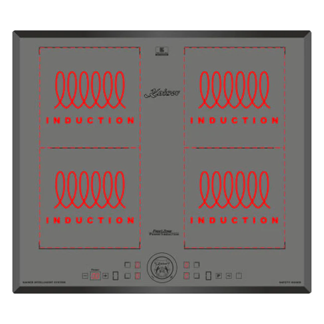 Art Deco 59cm Free Zone Induction Hob (Black) - Image 3