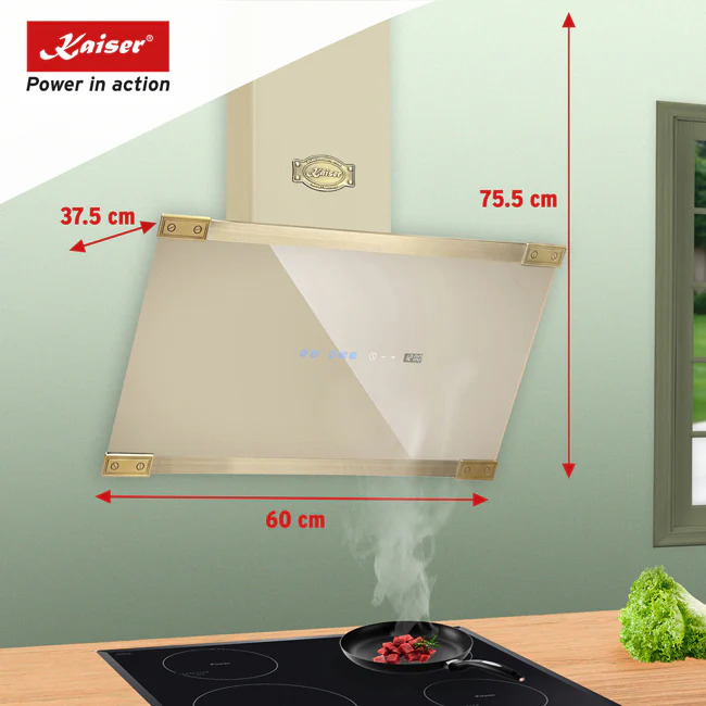 Art Deco 60cm Chimney Cooker Hood (Ivory) - Image 5