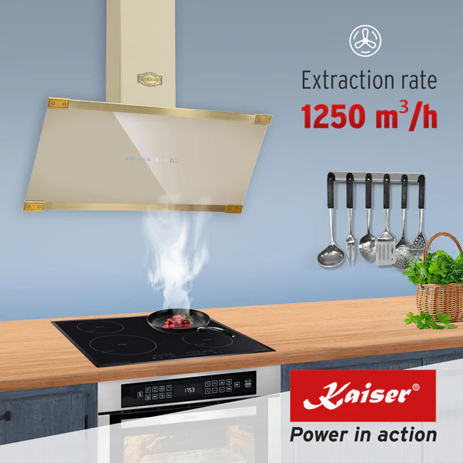 Art Deco 90cm Chimney Cooker Hood (Ivory) - Image 4