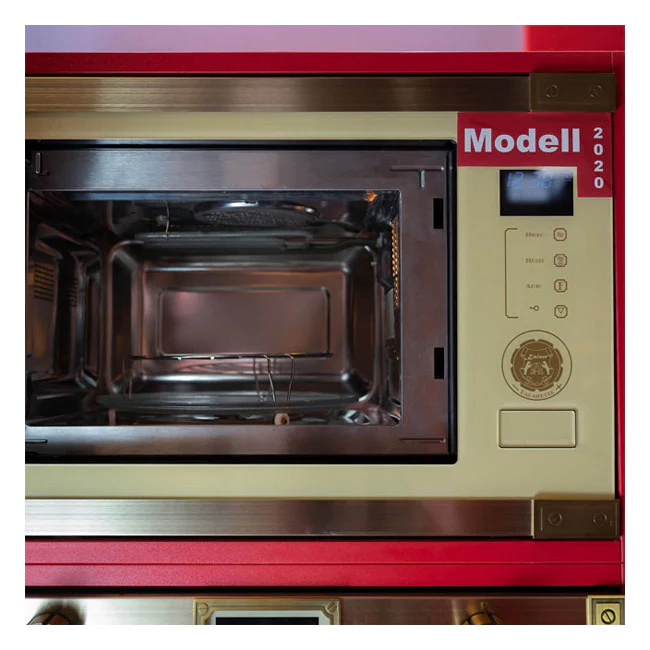 Art Deco Built In 900W Microwave Oven (Ivory) - Image 4