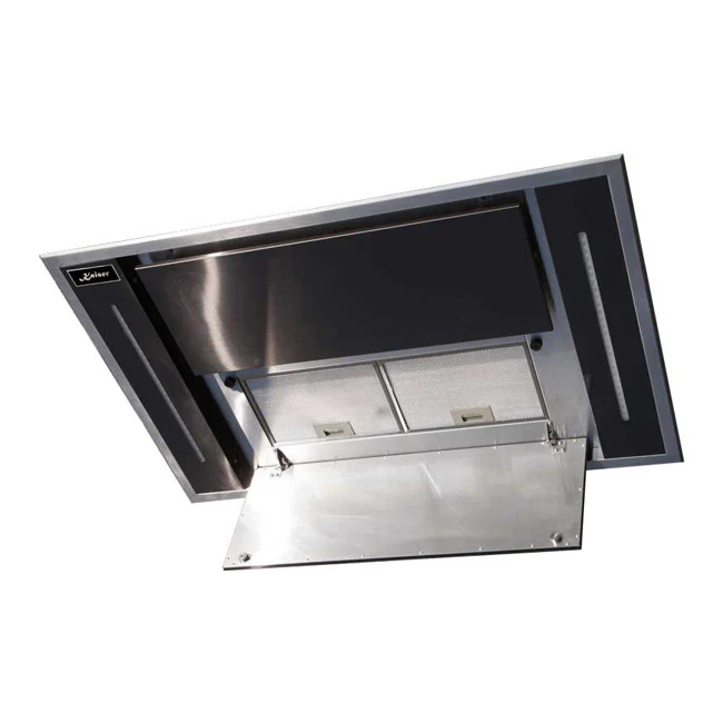 Avantgarde Pro 110cm Built-In Ceiling Island Cooker Hood (Black) - Image 3