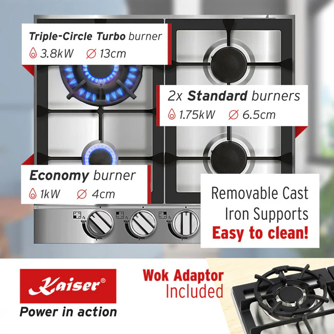 Avantgarde Pro 58cm Gas Hob (Stainless Steel) - Image 3