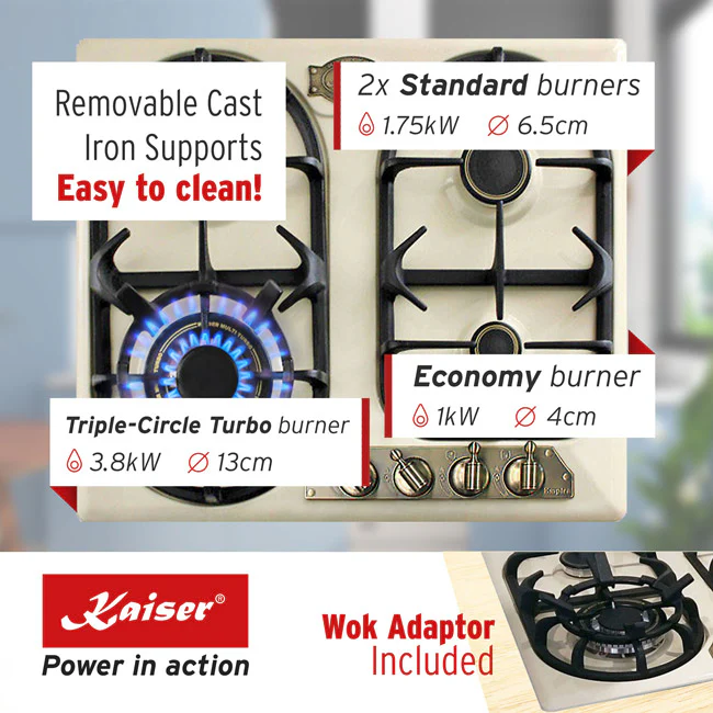 Empire 60cm Gas Hob (Ivory) - Image 3