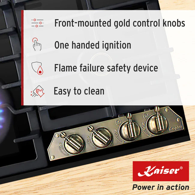 Empire 60cm Turbo Gas Hob (Black) - Image 5