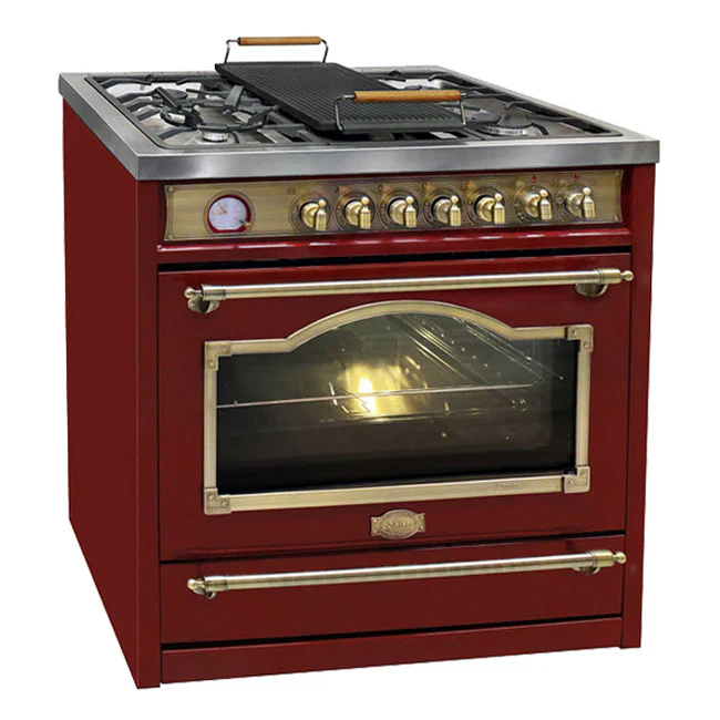 Empire 90cm Dual Fuel Range Cooker (Bordeaux Red) - Image 4