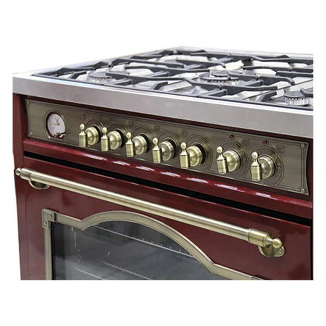 Empire 90cm Dual Fuel Range Cooker (Bordeaux Red) - Image 6