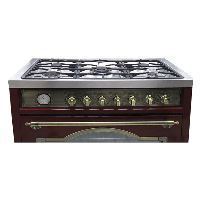 Empire 90cm Dual Fuel Range Cooker (Bordeaux Red) - Image 7