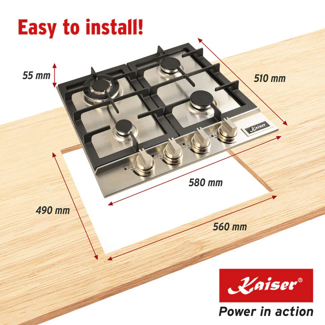 Grand Chef Gas Oven & 4 Burner Gas Hob Bundle (Stainless Steel) - Image 18