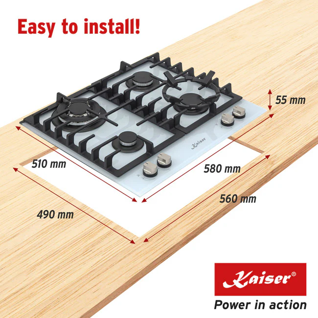 Grand Chef Turbo Gas Hob (White) - Image 6